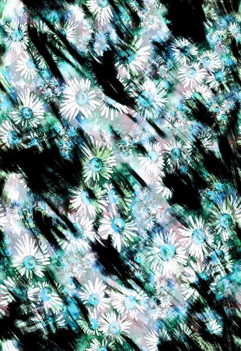 258240-水彩水墨效果雏菊小菊花花卉花朵组合