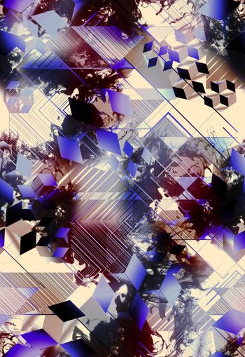 258297-水墨朦胧效果抽象几何