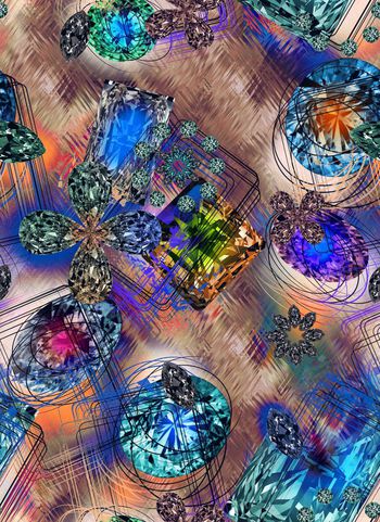 258317-抽象几何钻石