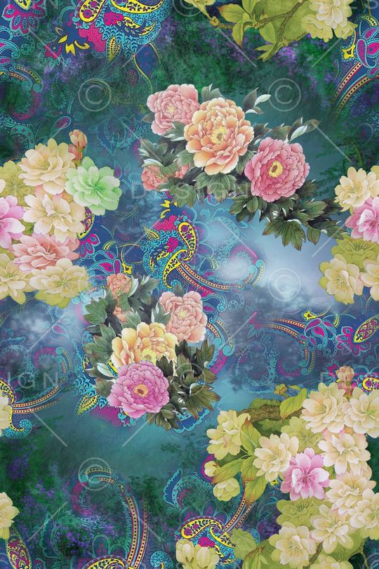 花卉印花华亿平台图片