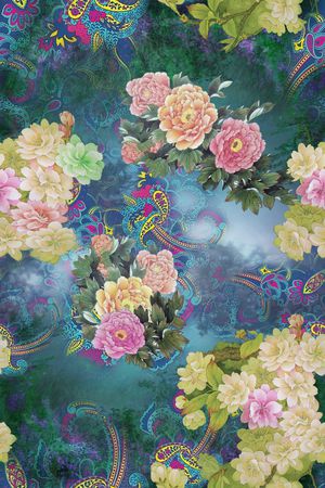 花卉印花华亿平台图片