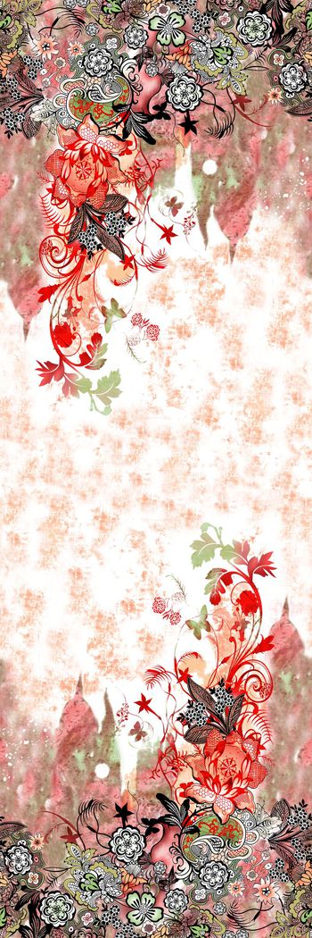 258437-数码抽象绚丽双边花卉