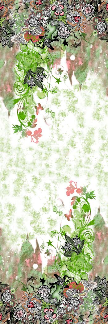 258438-数码抽象绚丽双边花卉