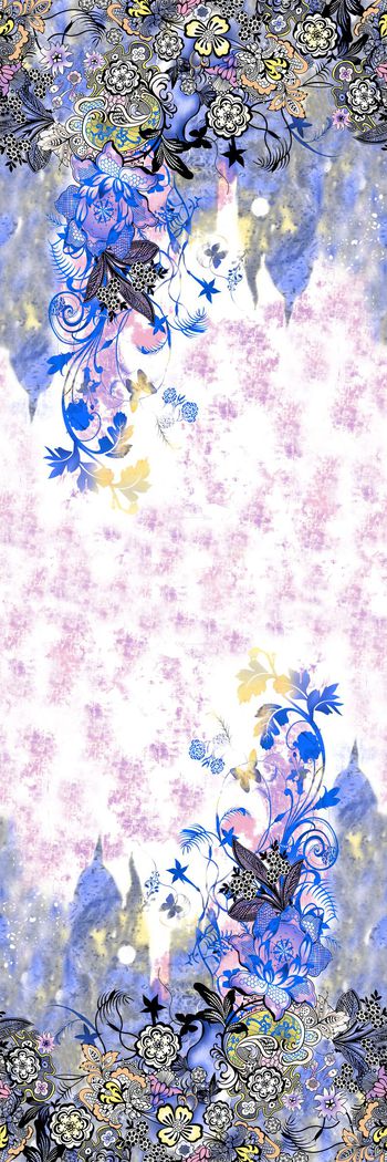 258439-数码抽象绚丽双边花卉