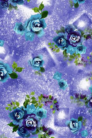 家纺 花卉 紫色 梦幻印花华亿平台图片