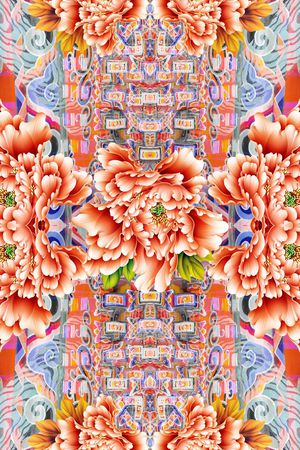 牡丹印花华亿平台图片