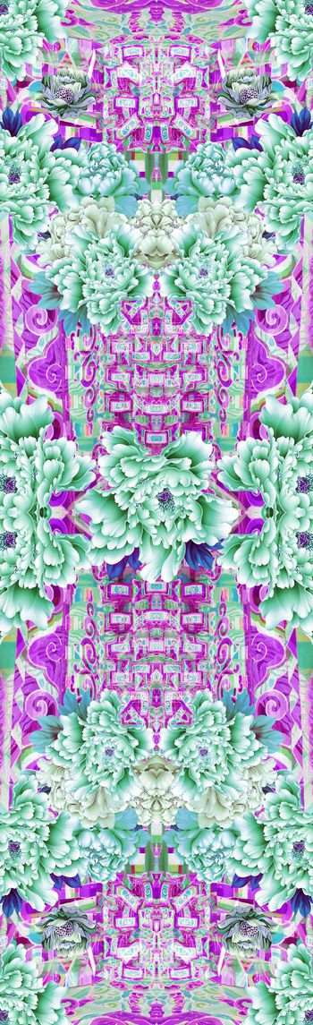 258518-富贵牡丹花卉传统民族印花长巾