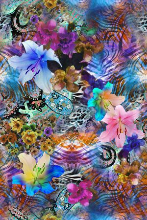 花卉印花华亿平台图片