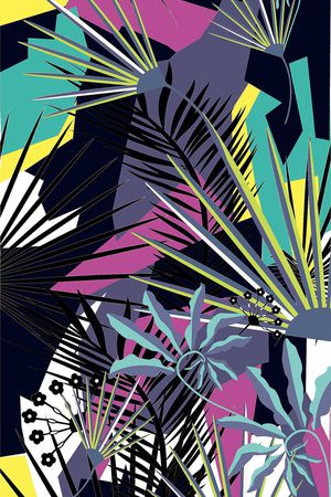 热带花卉印花华亿平台图片