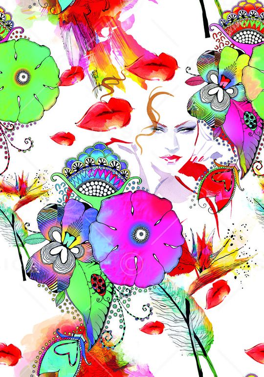 花卉印花华亿平台图片