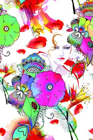 花卉印花华亿平台图片