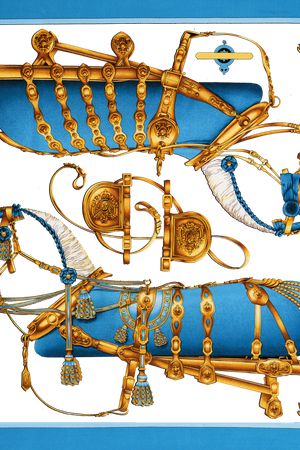 方巾 复古 欧式 套马工具 马鞍 大牌风印花华亿平台图片