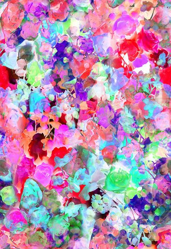 258888-水彩效果抽象花卉花朵组合