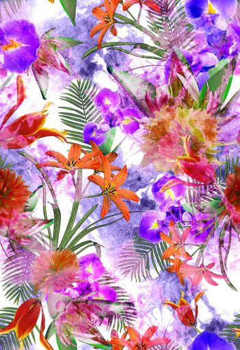 258892-清新水彩花卉花朵组合