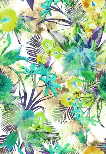 258893-清新水彩花卉花朵组合