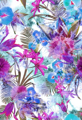 258894-清新水彩花卉花朵组合