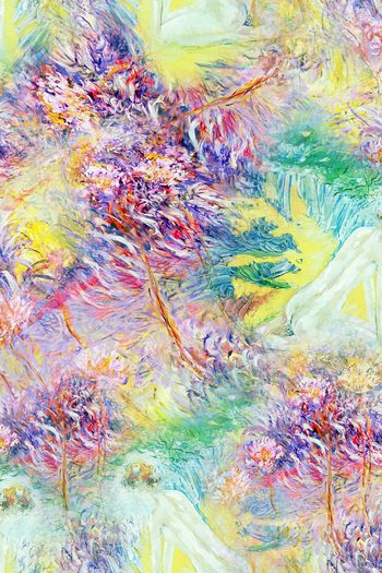 258981-抽象派少女和话油画基底