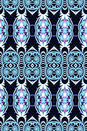 复古 传统纹样 黑底 镜像印花华亿平台图片