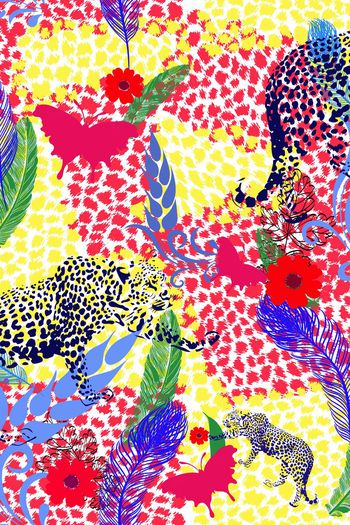 259165-豹纹花卉热带植物花卉组合