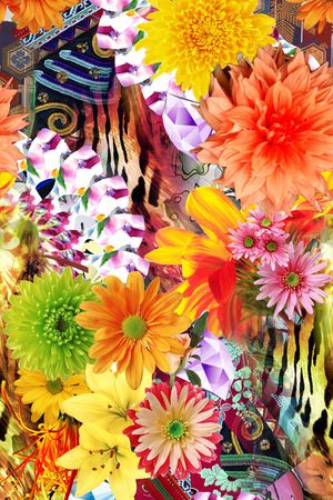 花卉印花华亿平台图片