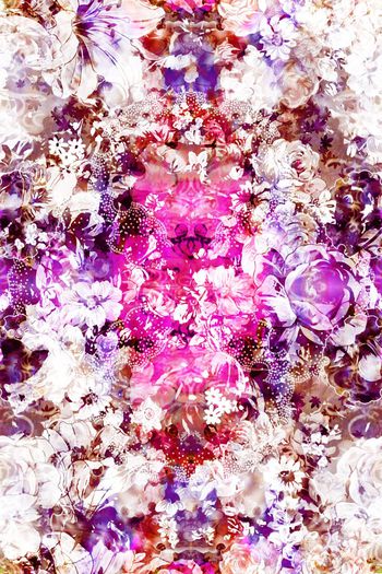 259534-水墨般色彩花卉