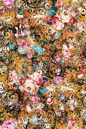 花卉印花华亿平台图片