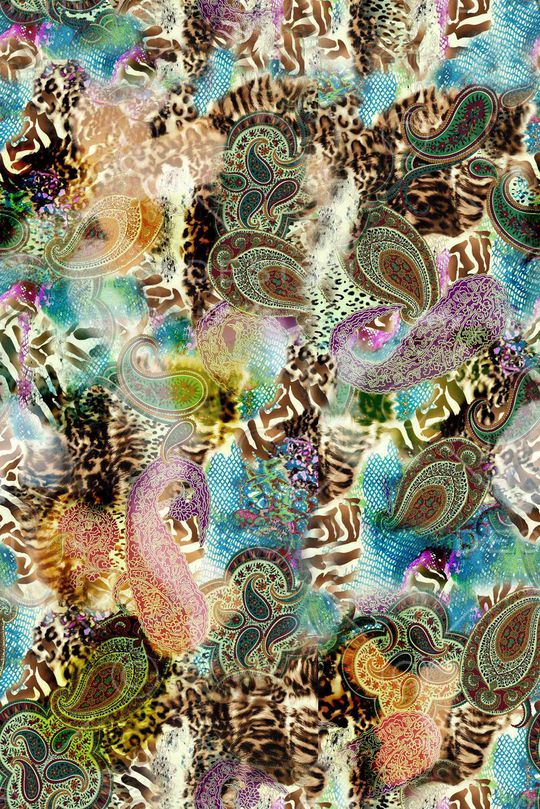 佩斯利纹。豹纹印花华亿平台图片