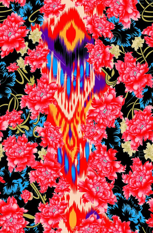 花卉印花华亿平台图片