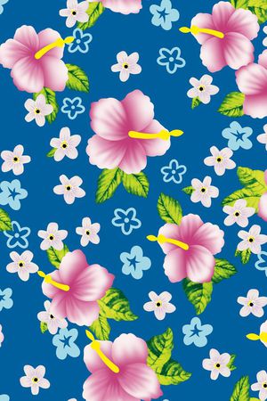 花朵 蓝色 夏天印花华亿平台图片