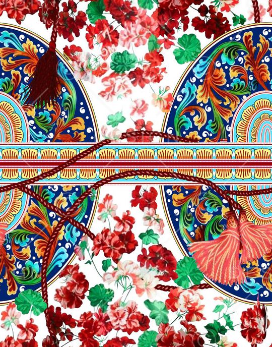 花卉印花华亿平台图片