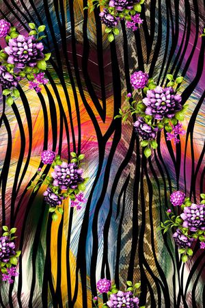 花卉印花华亿平台图片