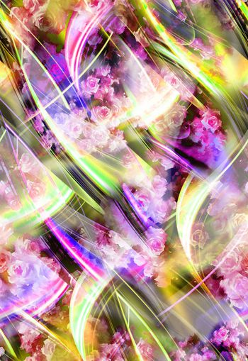260632-多彩光影梦幻花卉花朵