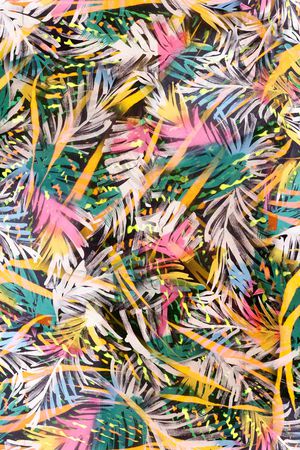 热带风情 树叶 植物印花华亿平台图片