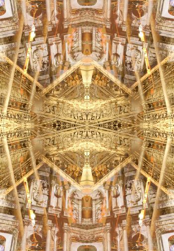 260943-前幅定位遗址怀旧宫廷风破落组合印花