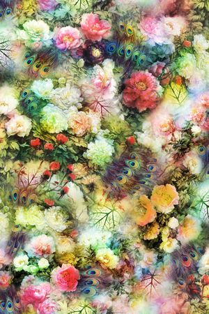 牡丹印花华亿平台图片