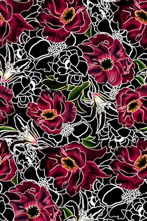 花卉印花华亿平台图片