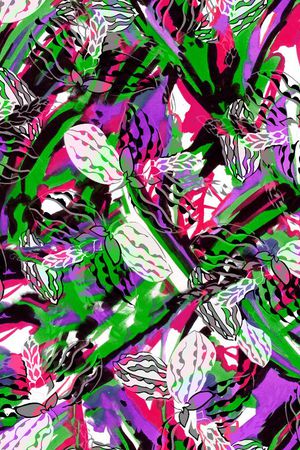 植物 抽象 热带风情 树叶 肌理印花华亿平台图片