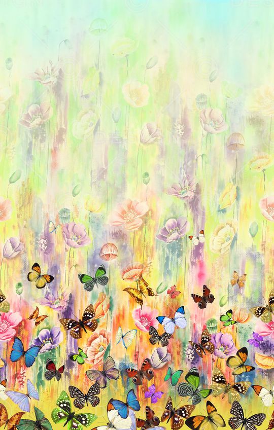 蝴蝶印花华亿平台图片