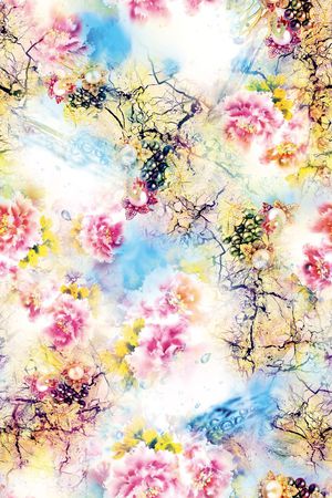 花卉印花华亿平台图片