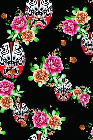 水墨、复古中国风类印花华亿平台图片