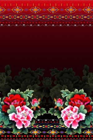 水墨、复古中国风类印花华亿平台图片