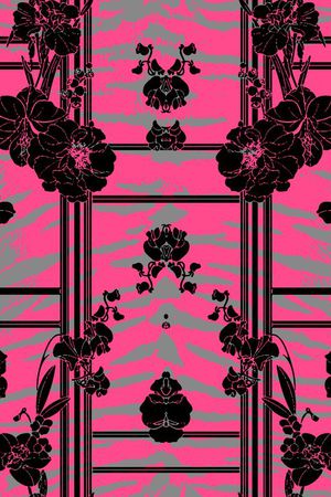 E-花卉几何/Flowers印花华亿平台图片