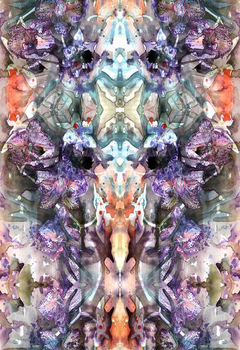 261863-对称抽象水彩花卉花朵