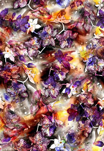 261869-水彩水墨效果花卉花朵组合