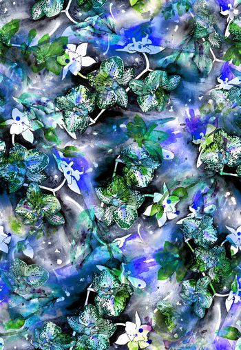 261871-水彩水墨效果花卉花朵组合