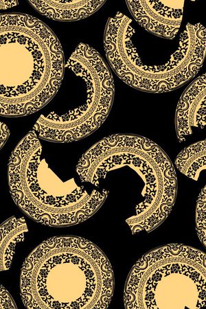 水墨、复古中国风类印花华亿平台图片