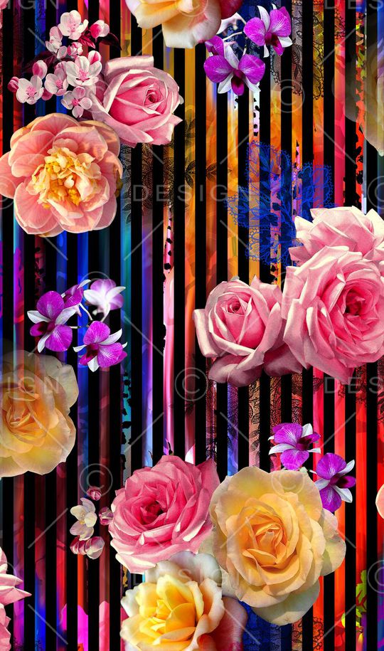 花卉印花华亿平台图片