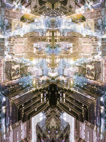 262180-对称建筑夜景街道繁花神秘印花