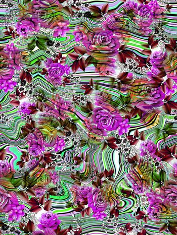 262239-多彩线条波浪花卉花朵组合