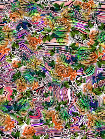 262240-多彩线条波浪花卉花朵组合